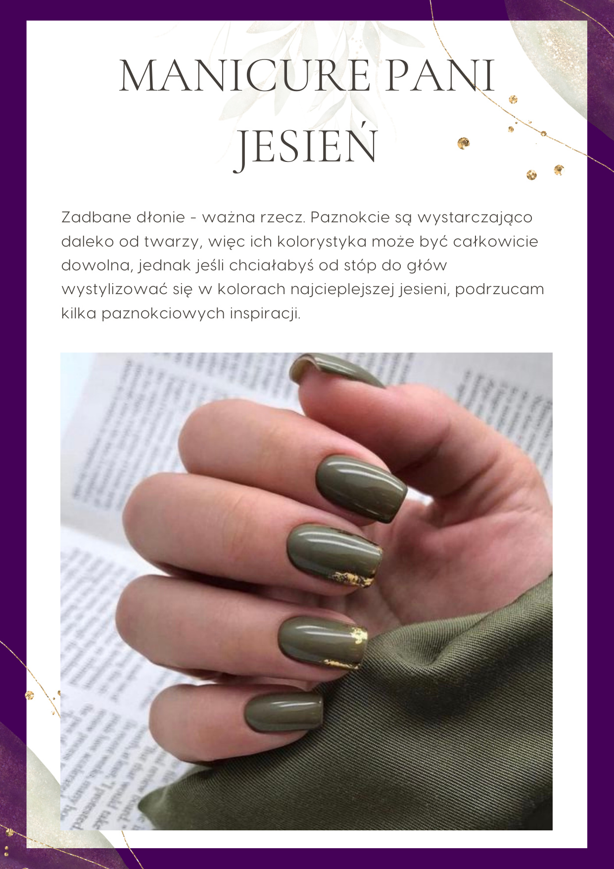 Przykładowa strona poradnika — manicure w Twoich kolorach
